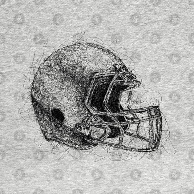 American football helmet drawing with scribble art by KondeHipe